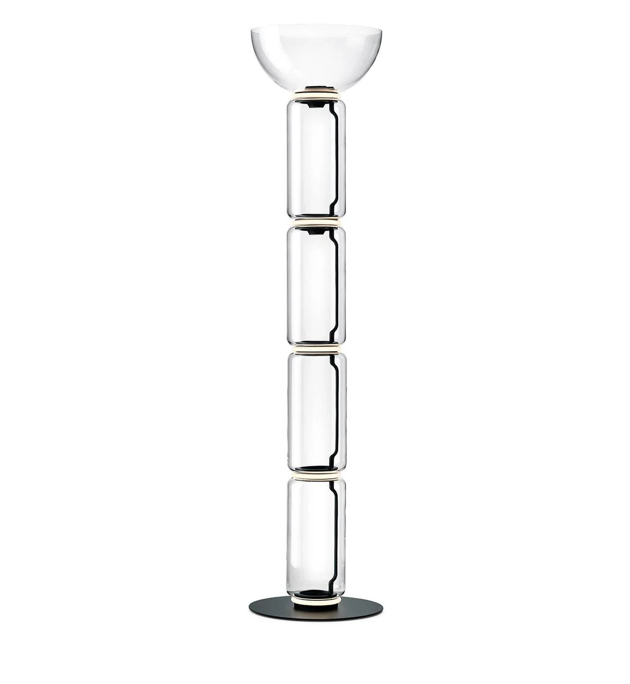 Торшер Bamboo Glass - ∅28см x 57см, стекло, черный, теплый свет