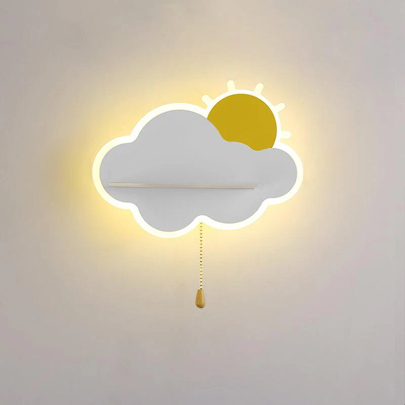 Child Cloud Wall Lamp - ∅ 10.4″ x H 5.9″ Set of 2 / Blue / Warm Light