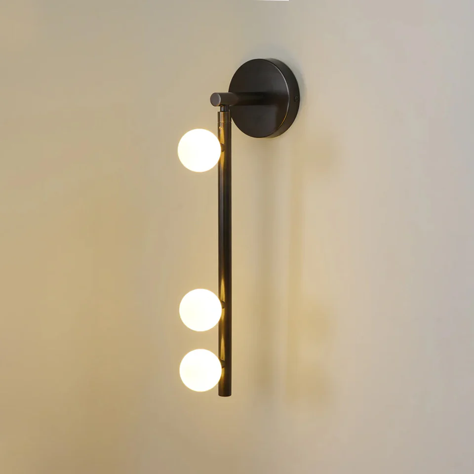 Настенный светильник Brass Glass Tube - 7 источников света ∅12см x 100см, античная латунь, белый