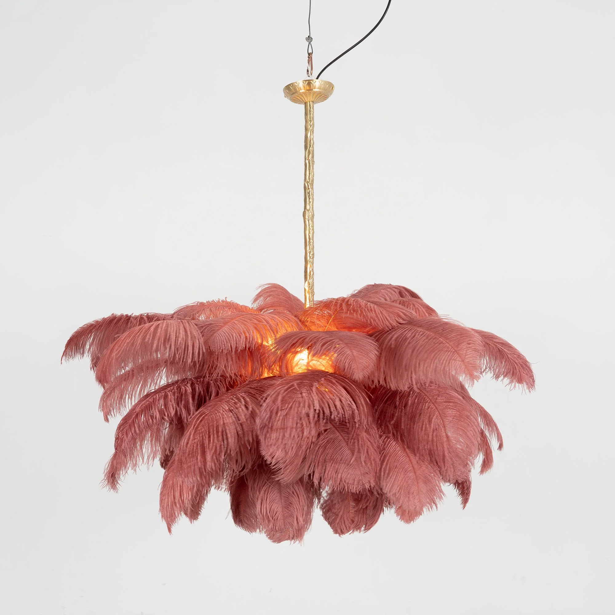 Люстра Ostrich Feather - ∅110см x 90см, серебро, белый