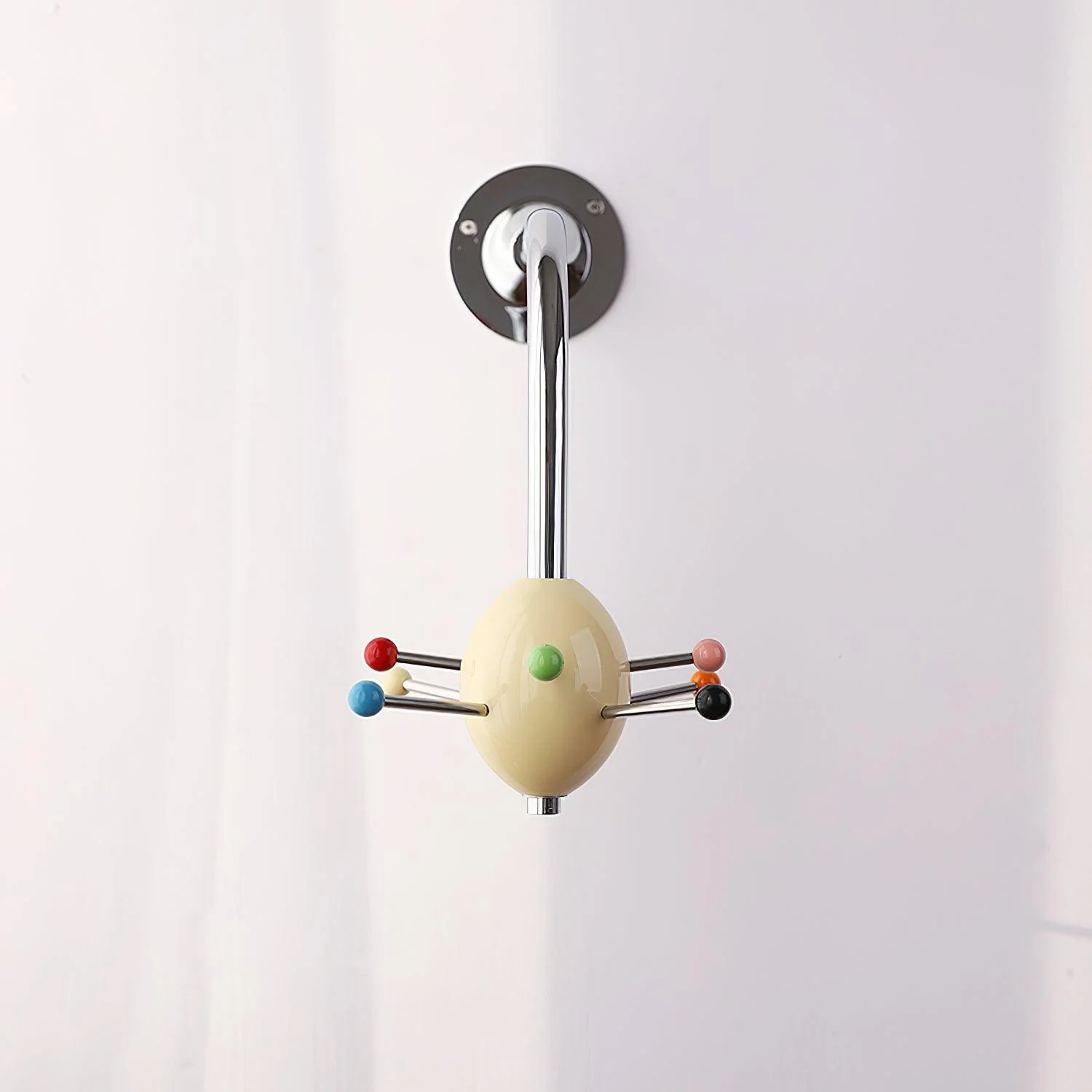 Sputnik Coat Rack - Set of 2 / Chrome＆Beige