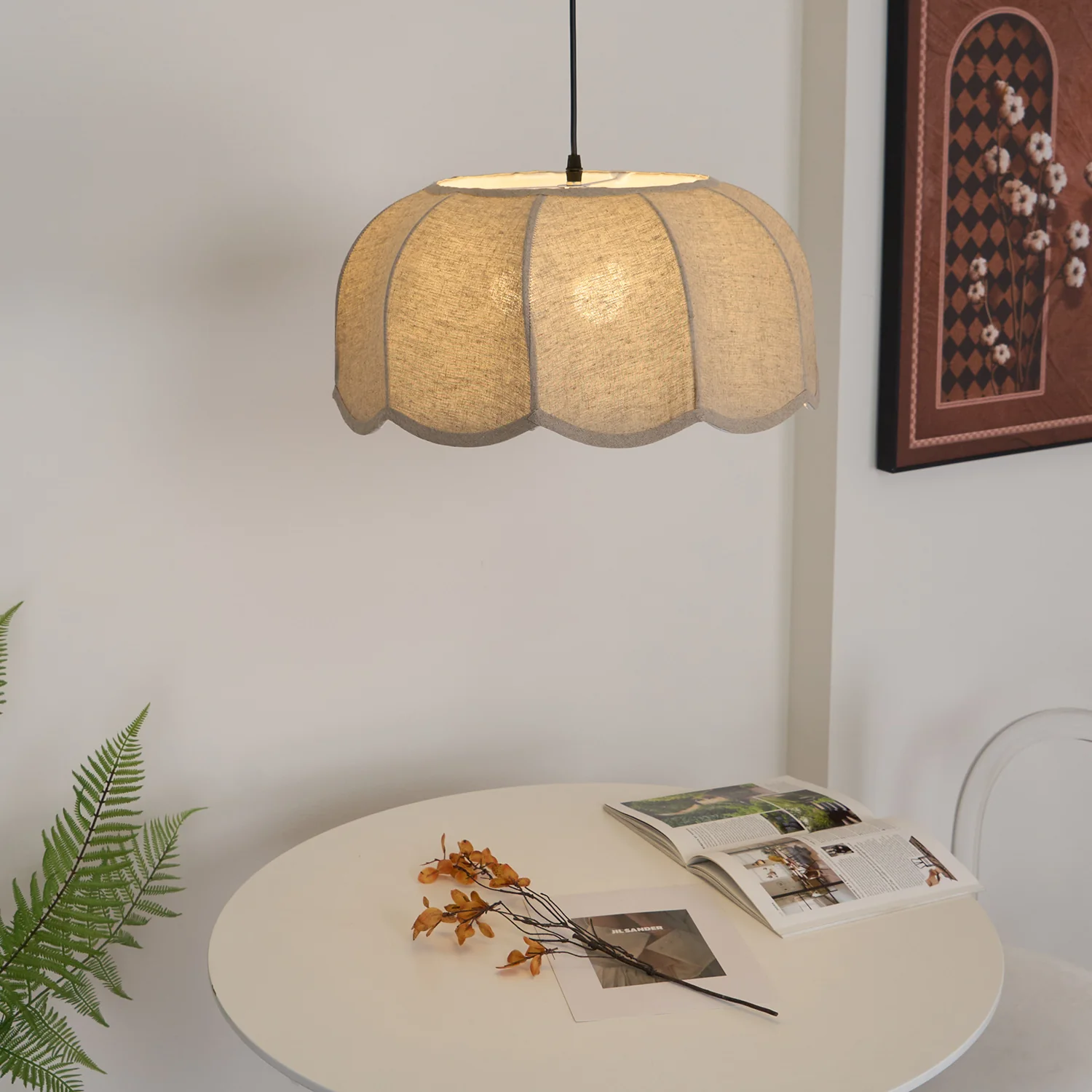 Подвесной светильник Banana Leaf - ∅55см x 25см, бежевый