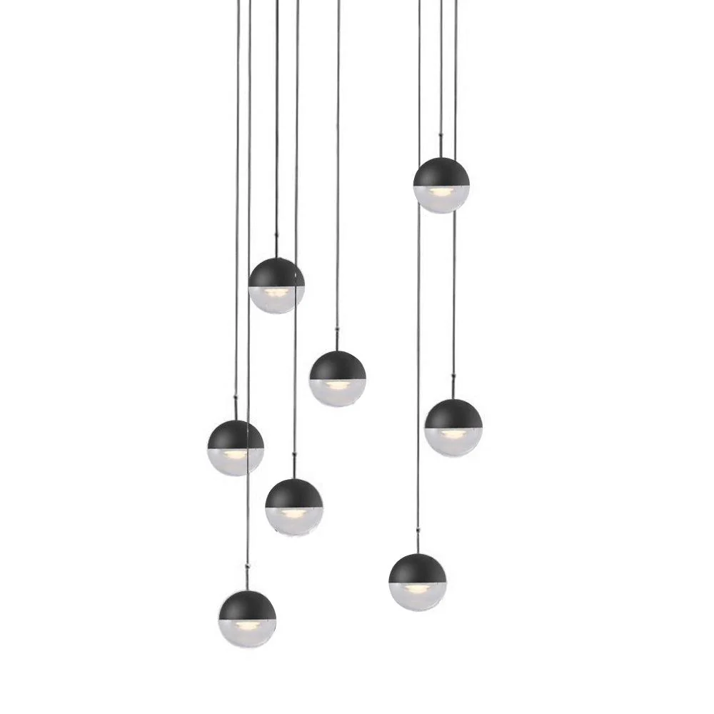 Подвесной светильник Restaurant Art LED - 5 плафонов ∅70см x 200см, розовое золото, теплый свет