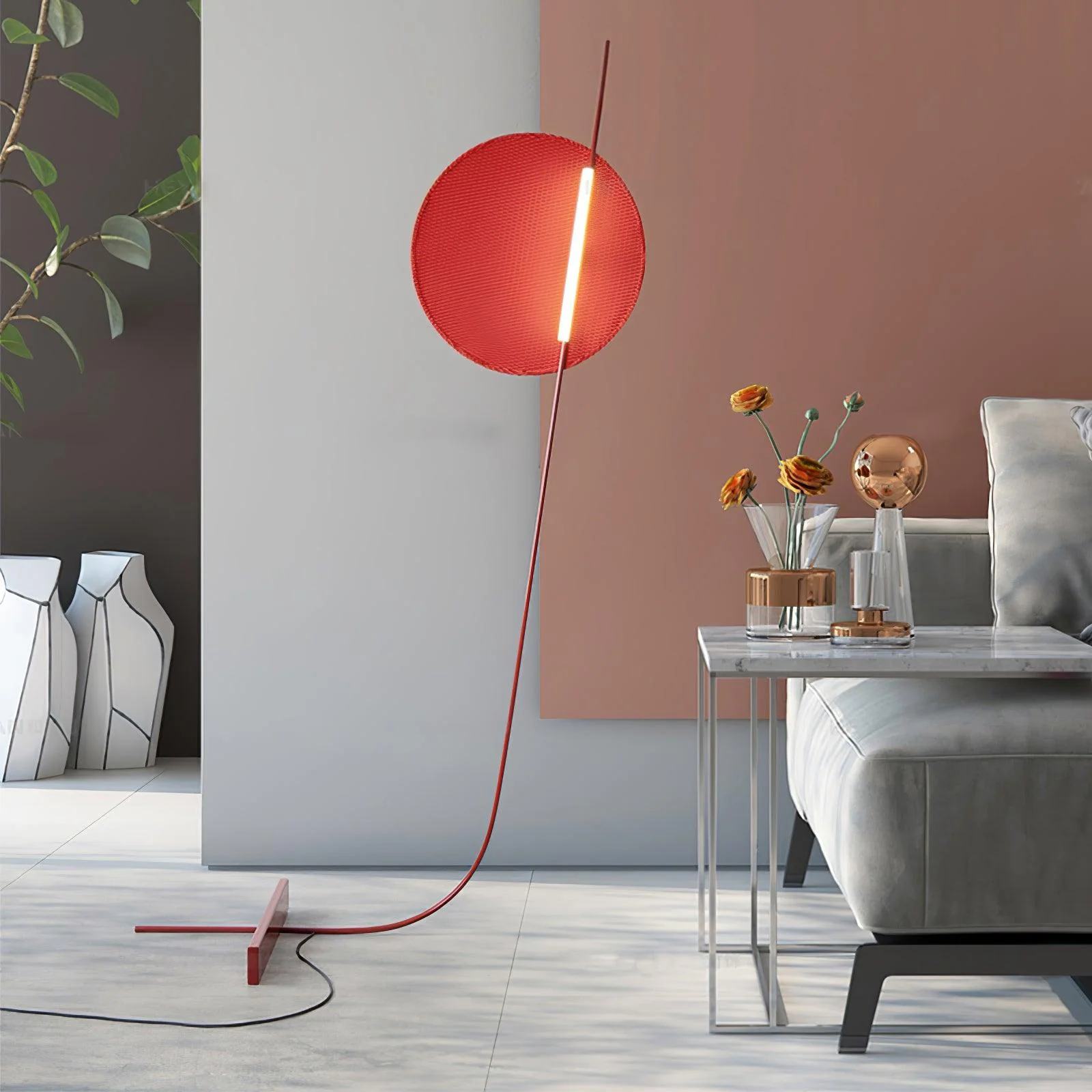 Athletes Floor Lamp - W 23.6″ x H 59.1″ / W 60cm x H 150cm / Red / UK plug