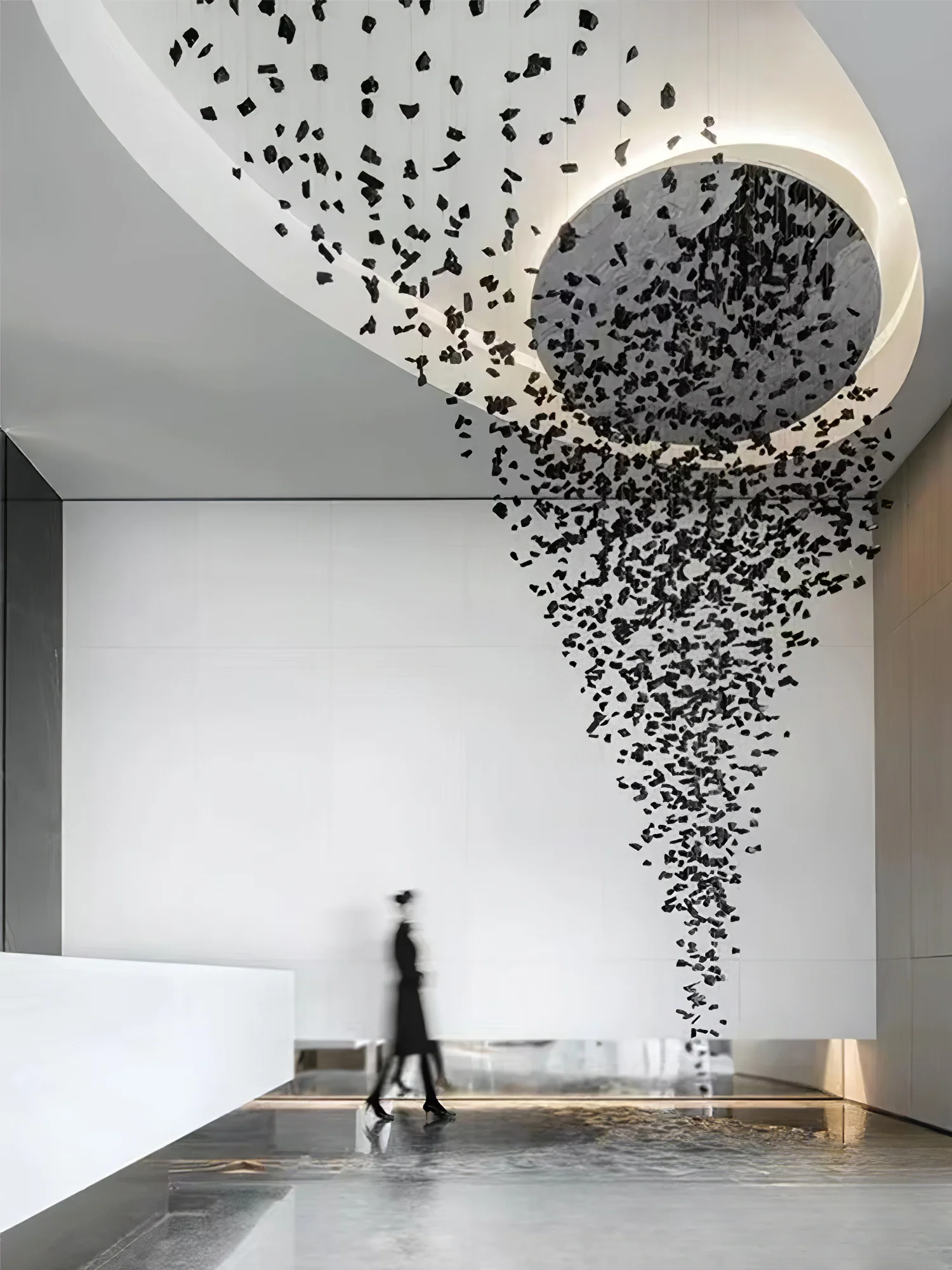 Люстра Charcoal Shape O - ∅178см x 203см, черный, теплый свет