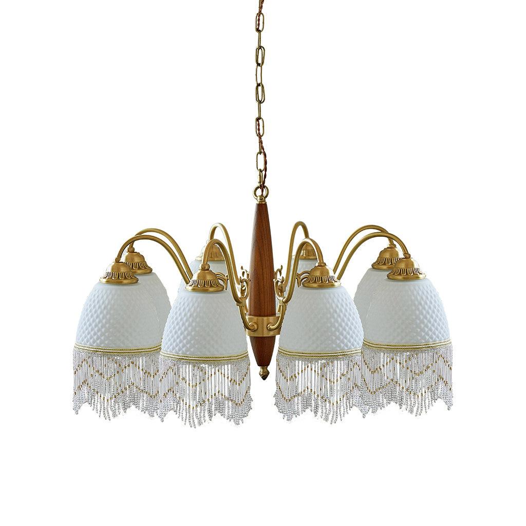 Люстра Mesh Tassel Glass - 3 плафона ∅50см x 42см, латунь, белый