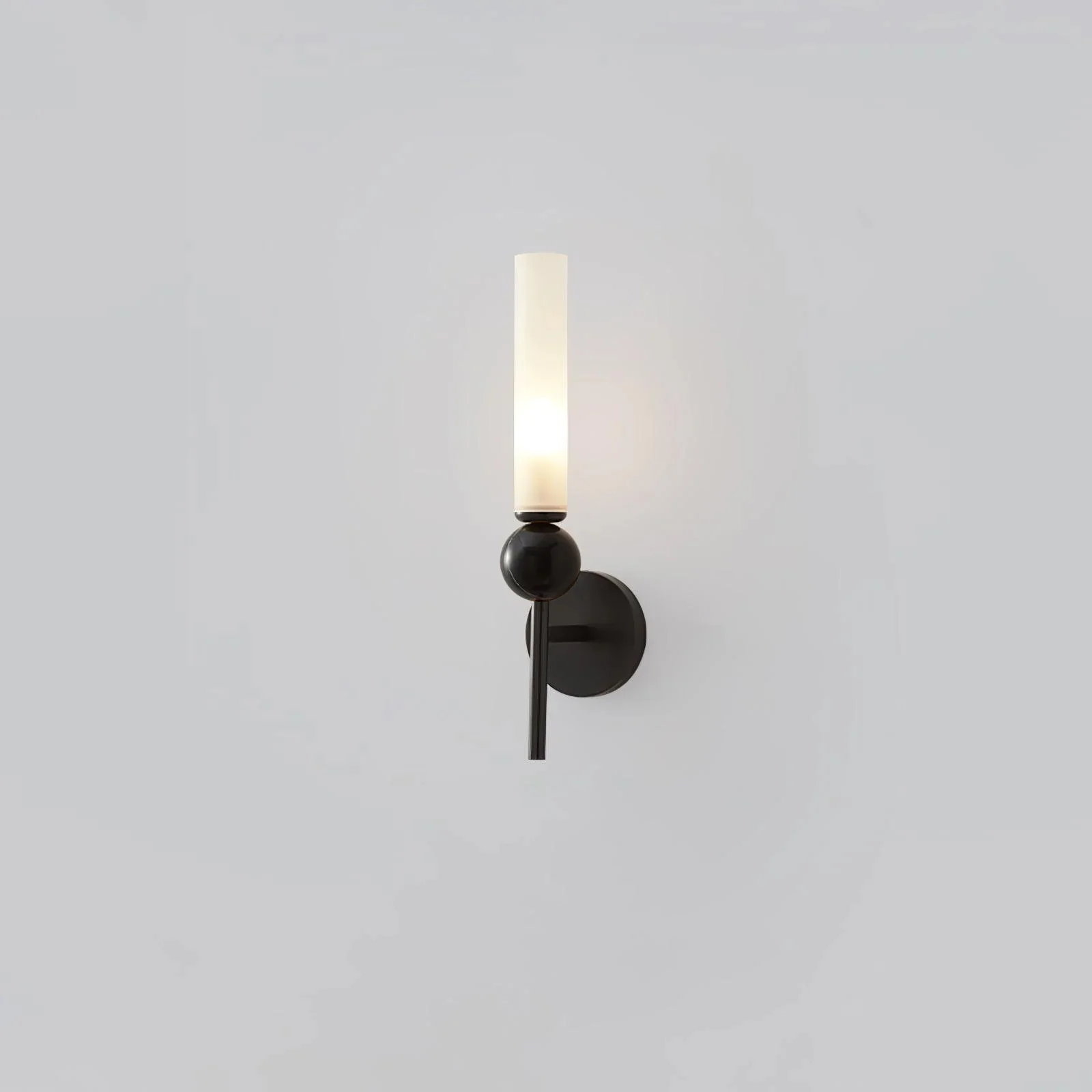 Настенный светильник Marble Vertical - модель C, ∅10см x 115см, черный, черный мраморный шар