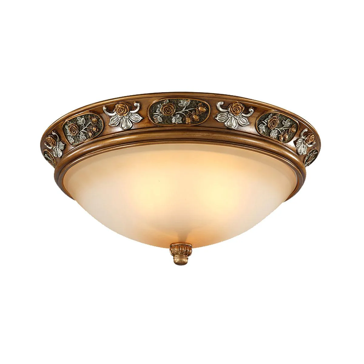 Потолочный светильник Deltana Resin Recessed- ∅38см x 20см, медь, холодный свет