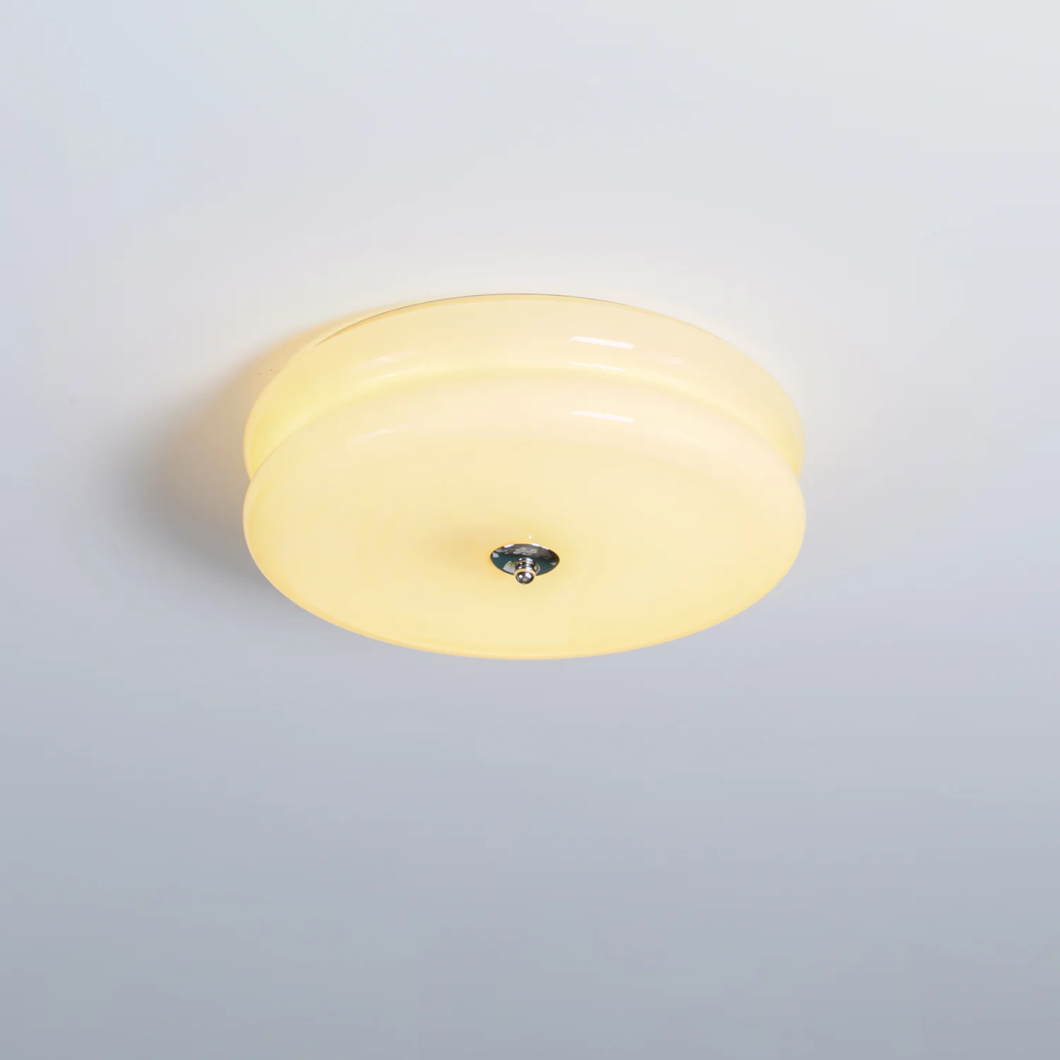 Потолочный светильник Art Deco Vintage - ∅40см x 13см, золотой, бежевый, диммер, теплый свет