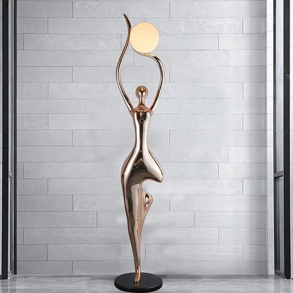 Торшер Yoga Sculpture - ∅38см x 192см, розовое золото