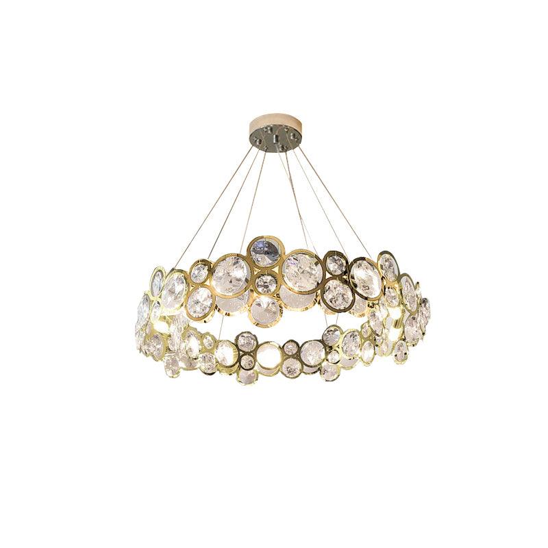 Люстра Chrome Round Crystal - ∅100см x 17см, хром, прозрачный кристалл