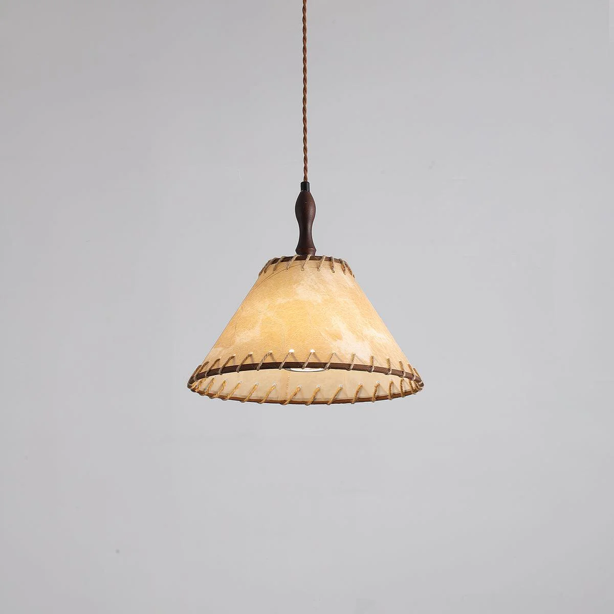 Подвесной светильник Fabric Series - модель A ∅40см x 18см, орех, белый