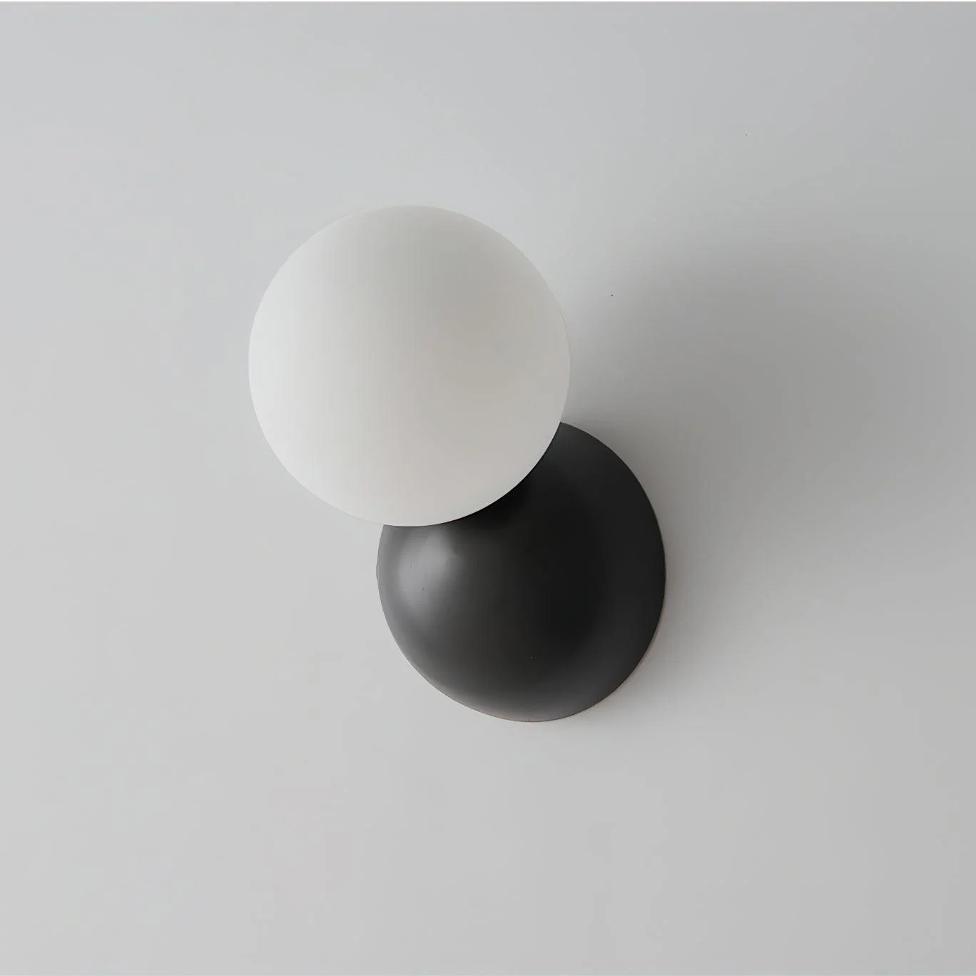 Single Globe Wall Light - Set of 2 / Brass & White