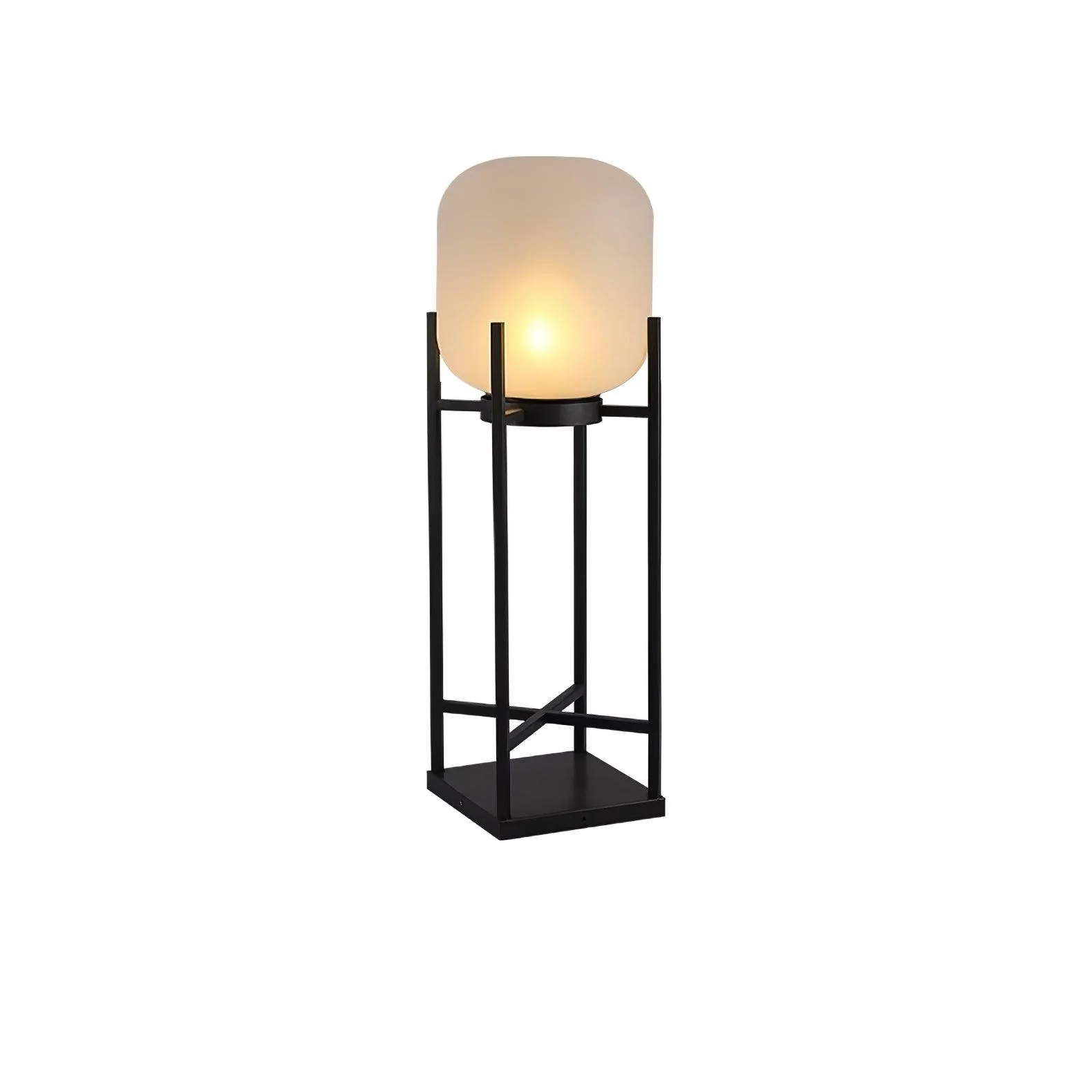 Торшер Lantern - ∅30см x 75см, черный, матовый белый