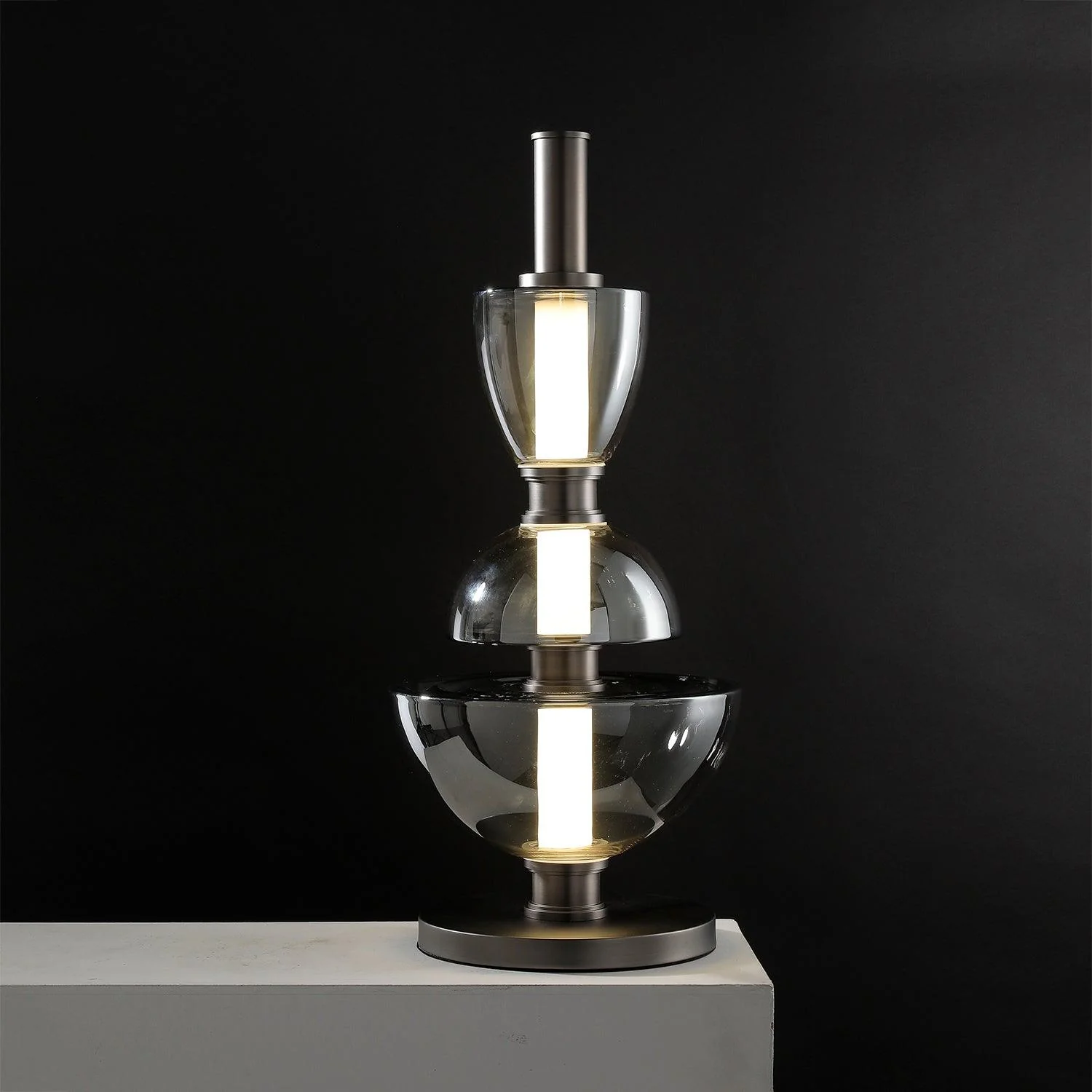 Symbol Table Light - ∅ 7.9″ x H 19.7″ / Dia 20cm x H 50cm / Gold + Amber / AU plug
