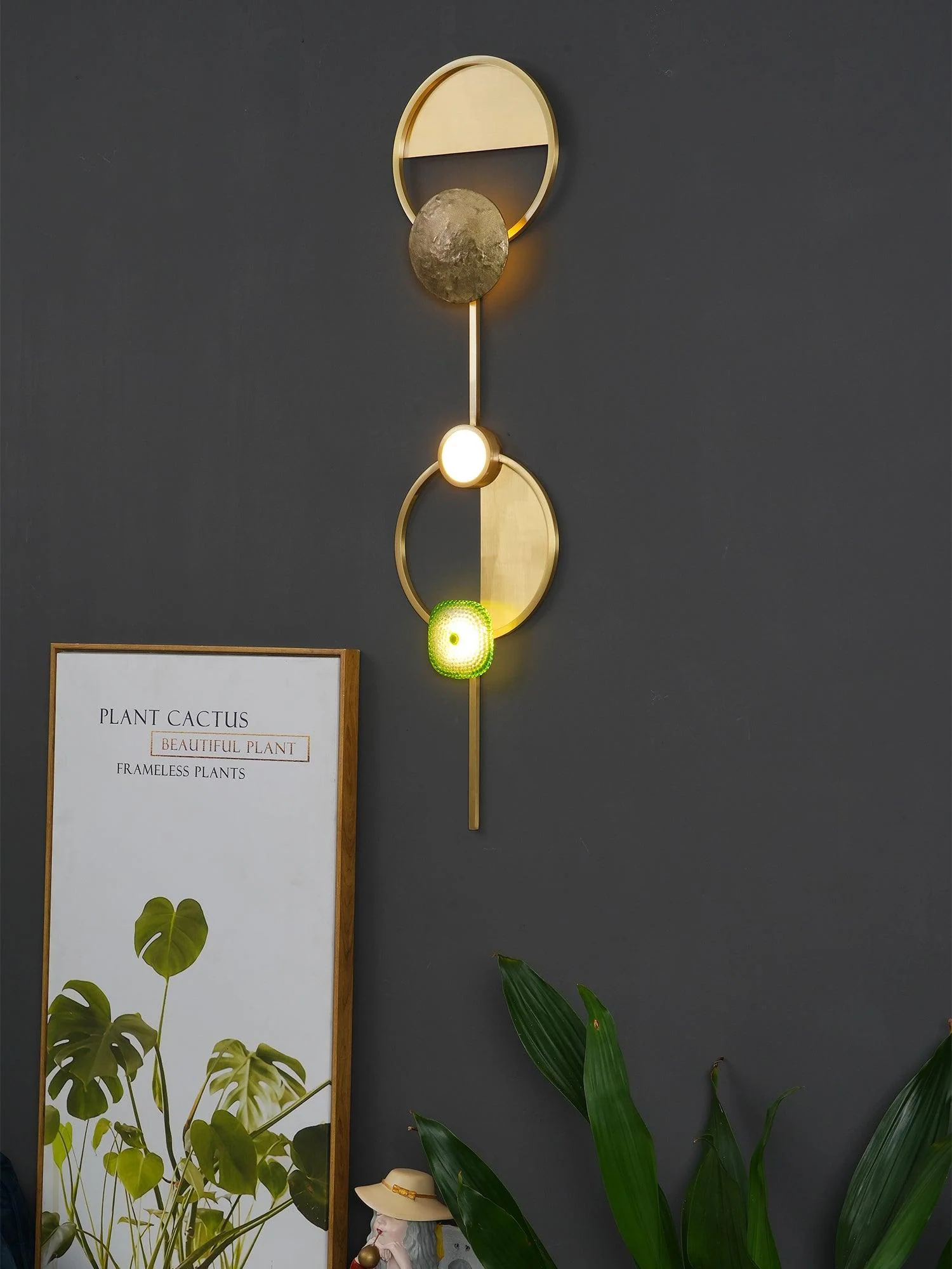 Gemstone Wall Lamp - W 25cm x H 98cm Set of 2 / Warm Light