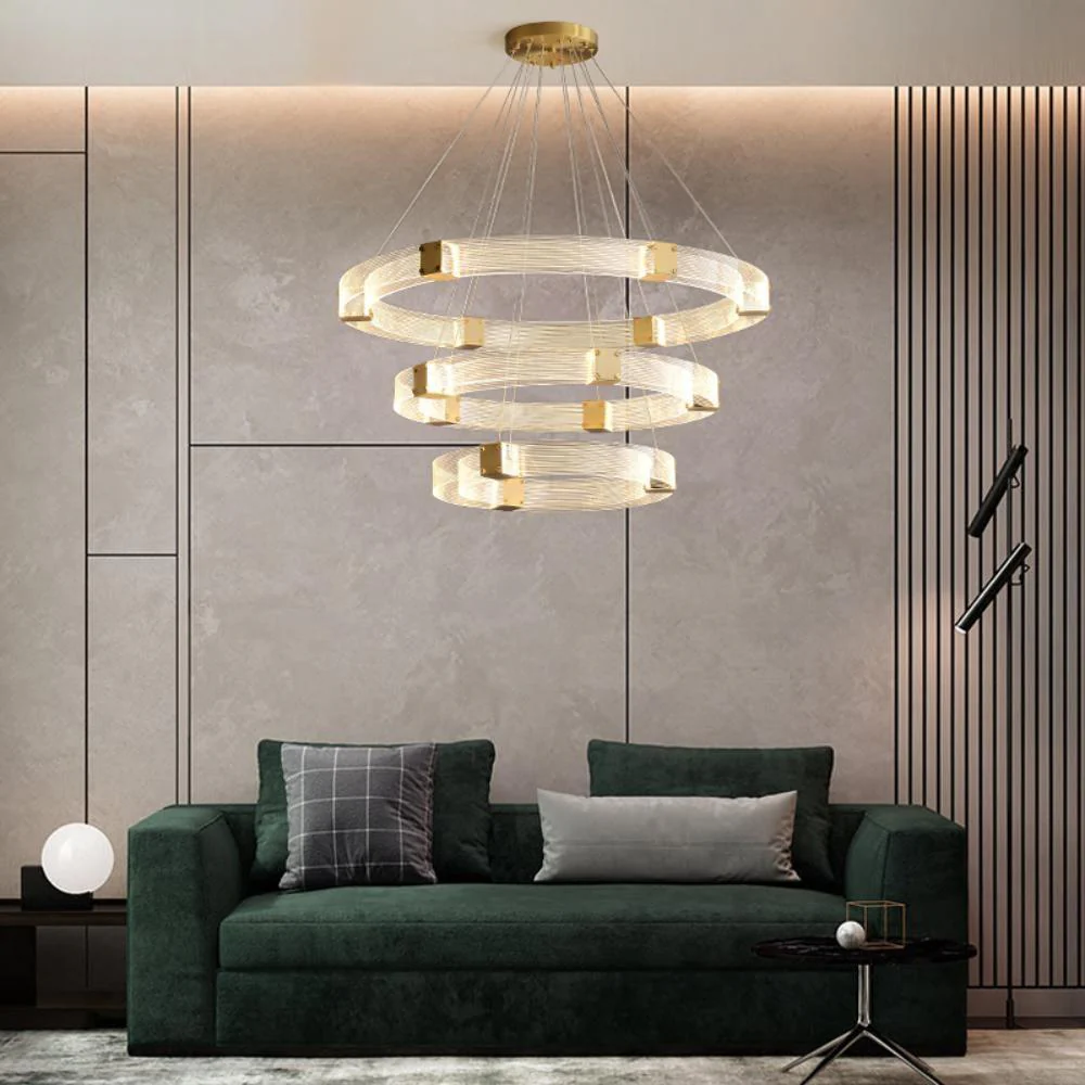 Люстра Parallel LED - два уровня ∅80см + ∅60см, холодный свет, круглая