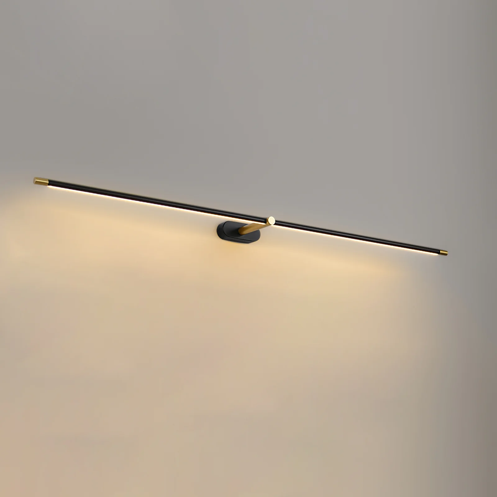 Настенный светильник Minimalist Linear - ∅69см x 5см, золотой, теплый свет, диммер