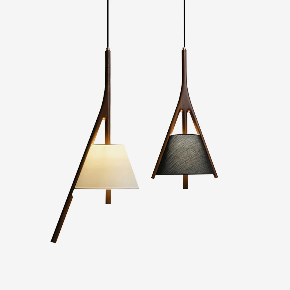 Подвесной светильник Nanzhi Wood - 2 плафона, модель B+D ∅68см х 150см, дерево, теплый свет