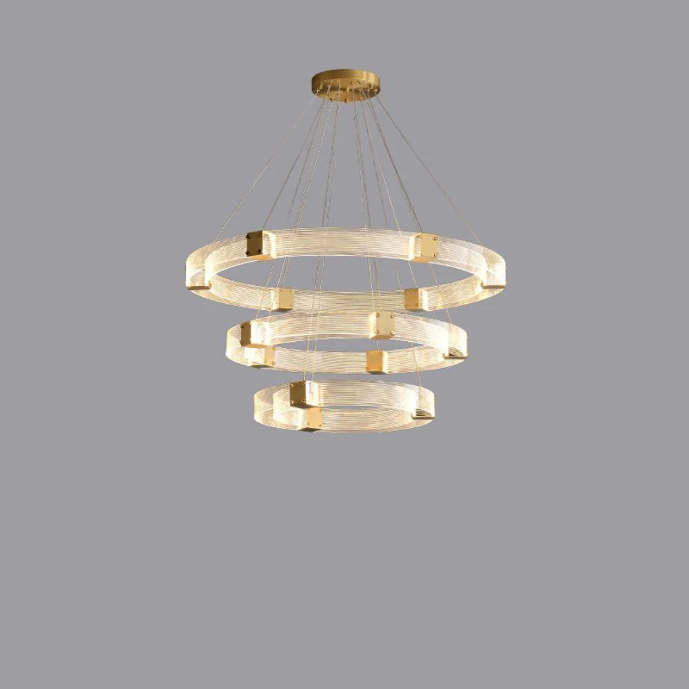 Люстра Parallel LED - два уровня ∅80см + ∅60см, холодный свет, круглая