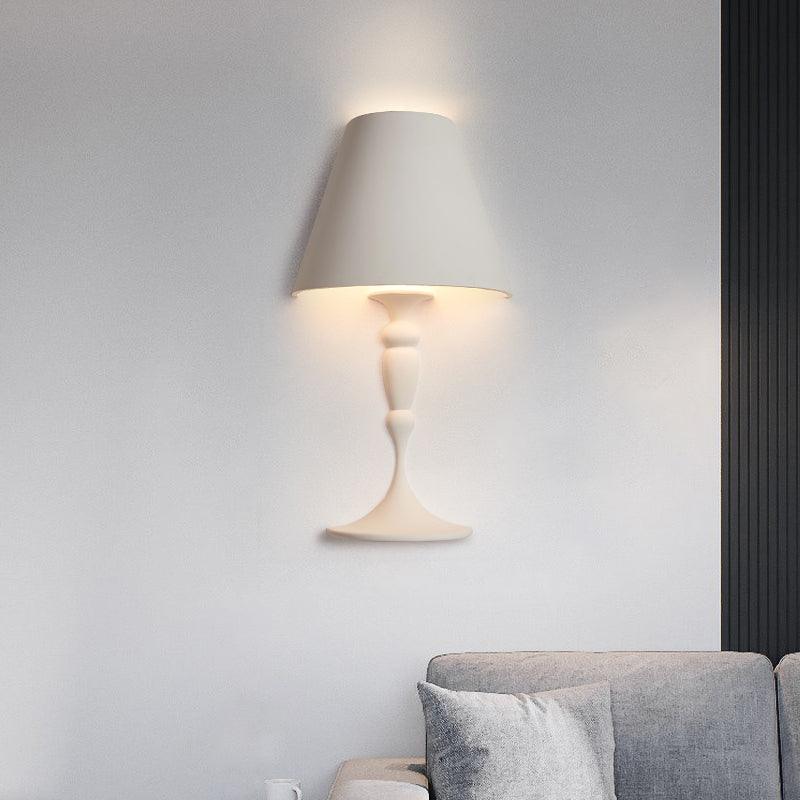 Plaster Picture Wall Lamp - ∅ 15.6″  x H 25.8″ / Dia 39.5cm x H 65.5cm Set of 2 / White / Cool Light