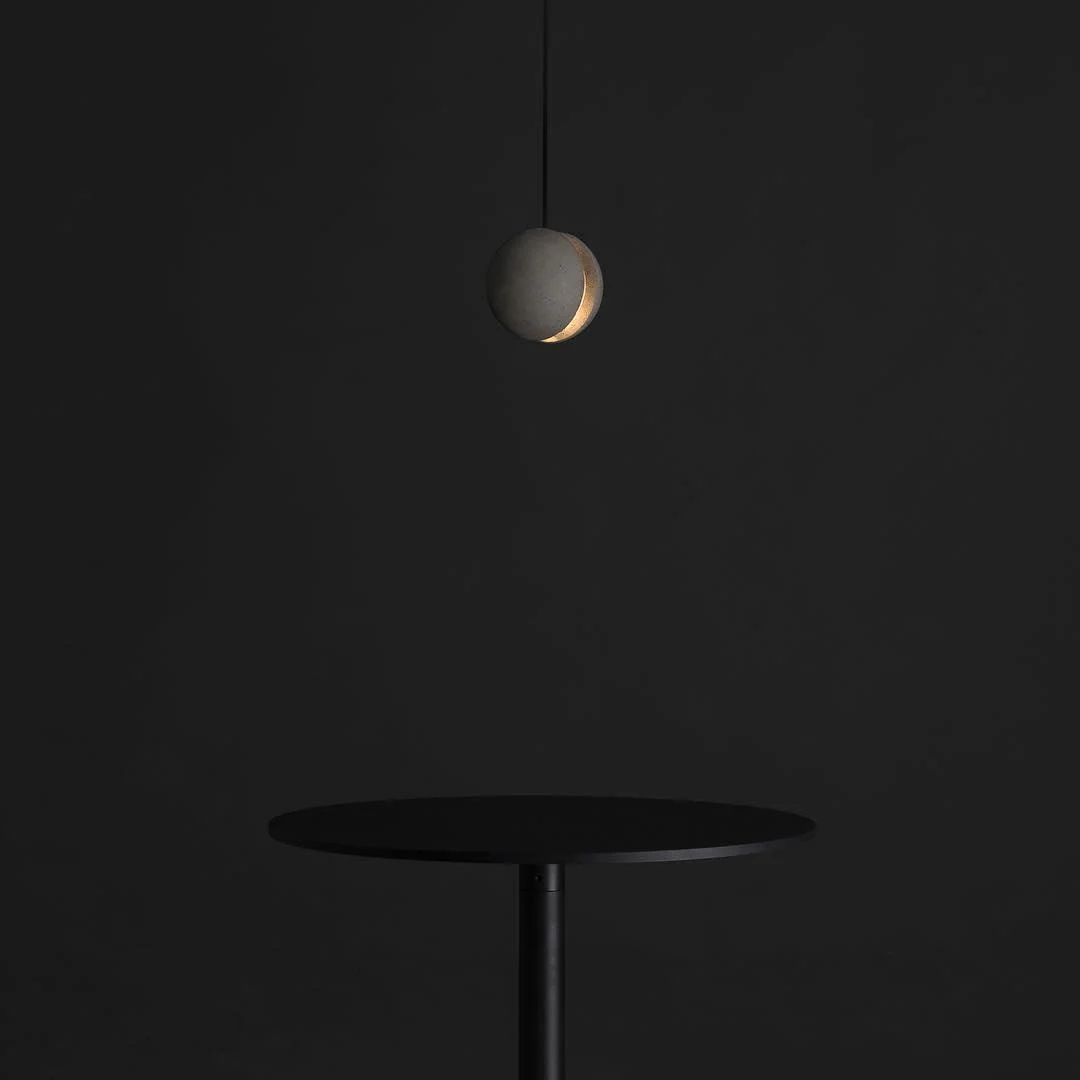 Подвесной светильник Moon Concrete - 2 плафона ∅24см x 150см, серый