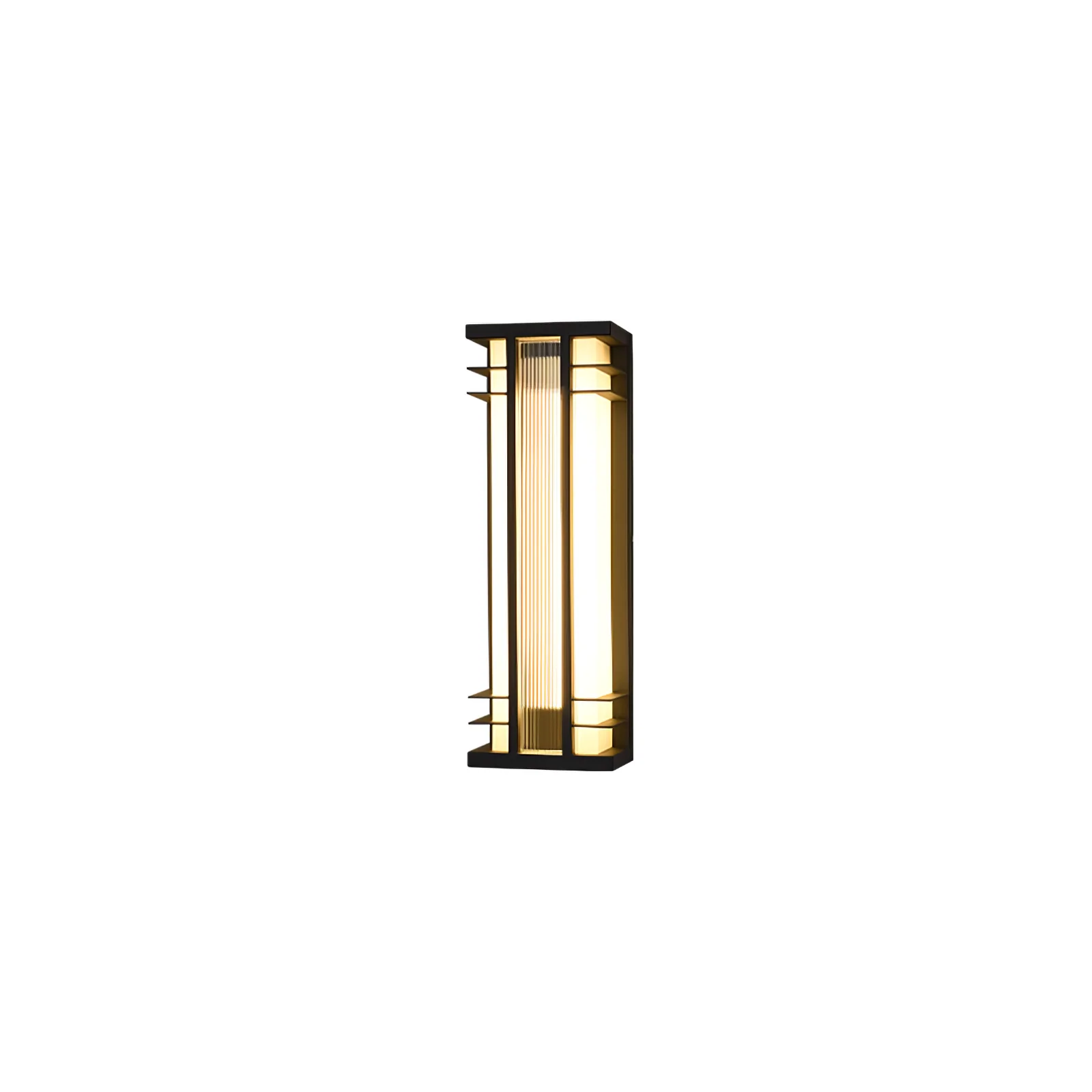 Double Axis Outdoor Wall Lamp - L 6.3″ x W 4.7″ x H 27.6″ / L 16cm x W 12cm x H 70cm Set of 2 / Model B: Solar-Powered Version / Warm Light