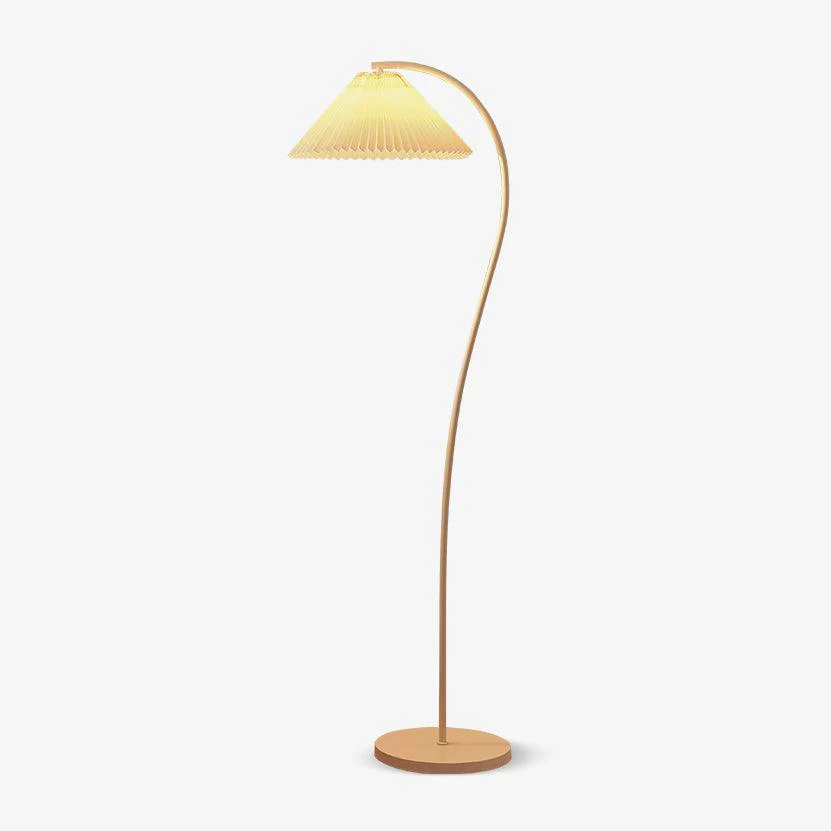 Crescini Pleated Floor Lamp - ∅ 11.8″ x H 59.8″/ Dia 30cm x H 152cm / Green & Light yellow / US plug