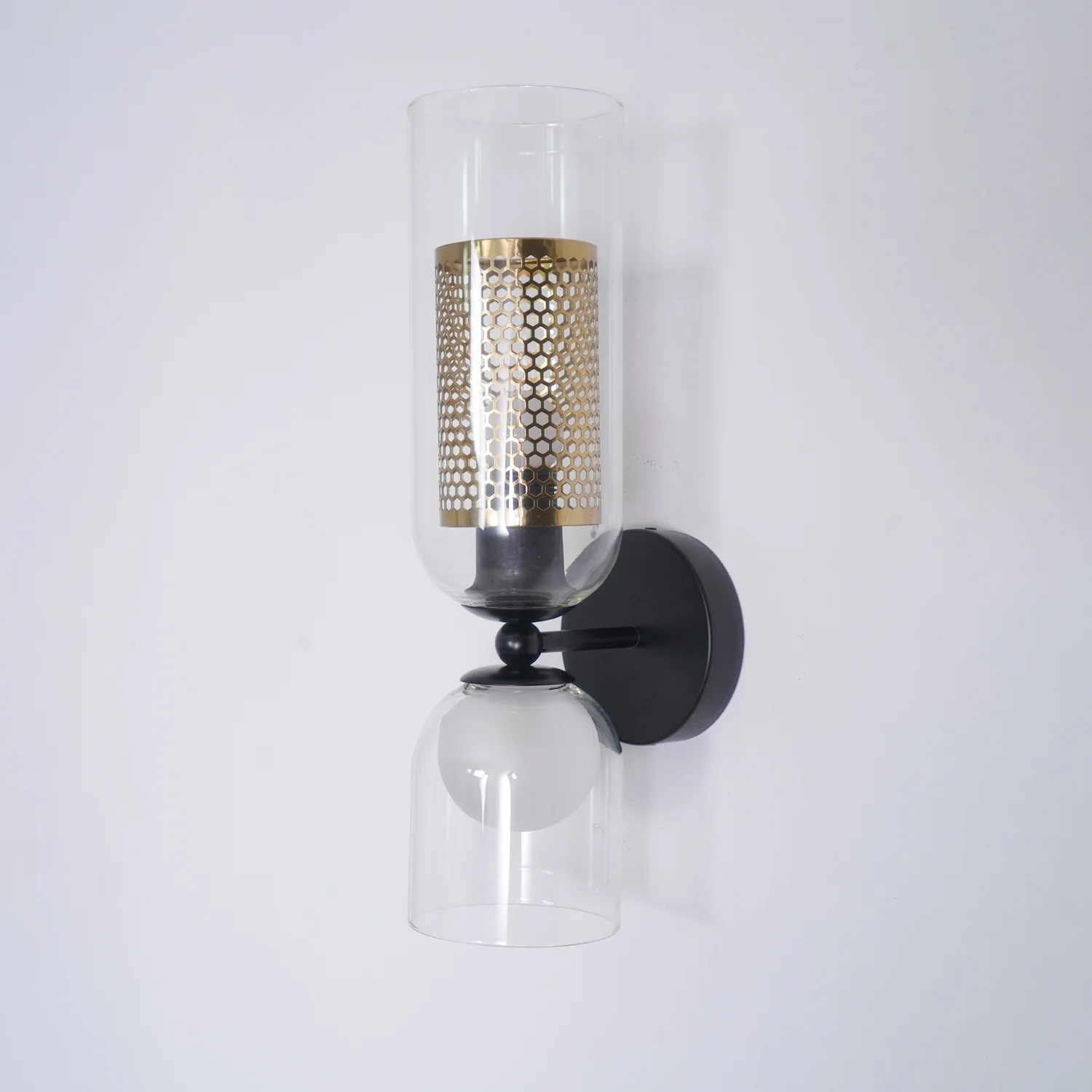 Zachary Wall Lamp - Set of 2 / Black & Clear