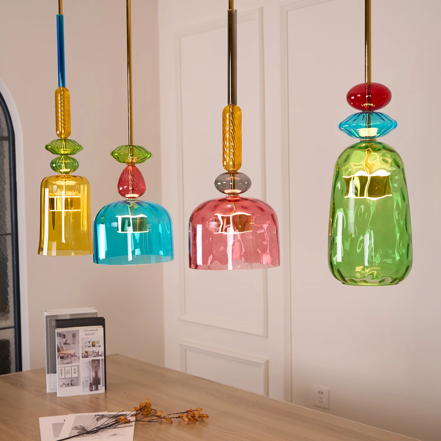 Подвесной светильник Colorful Candy - модель F, ∅16см x 79см, мультиколор, холодный свет