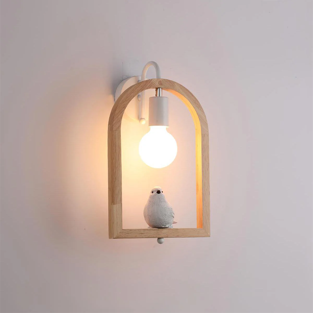 Wood Bird Resin Wall Light - Model B Set of 2 / Wooden