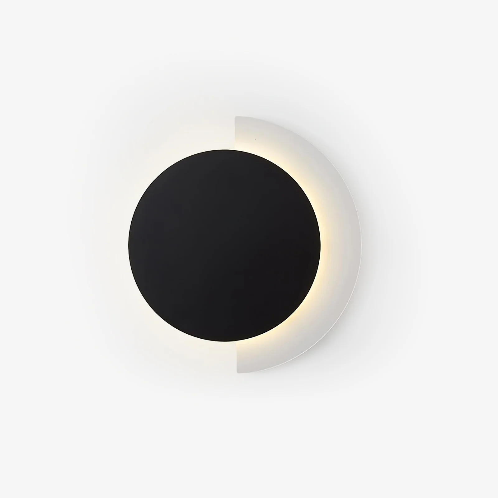 Настенный светильник Rounded Abstract Art - ∅59см x 66см, черный, белый, теплый свет