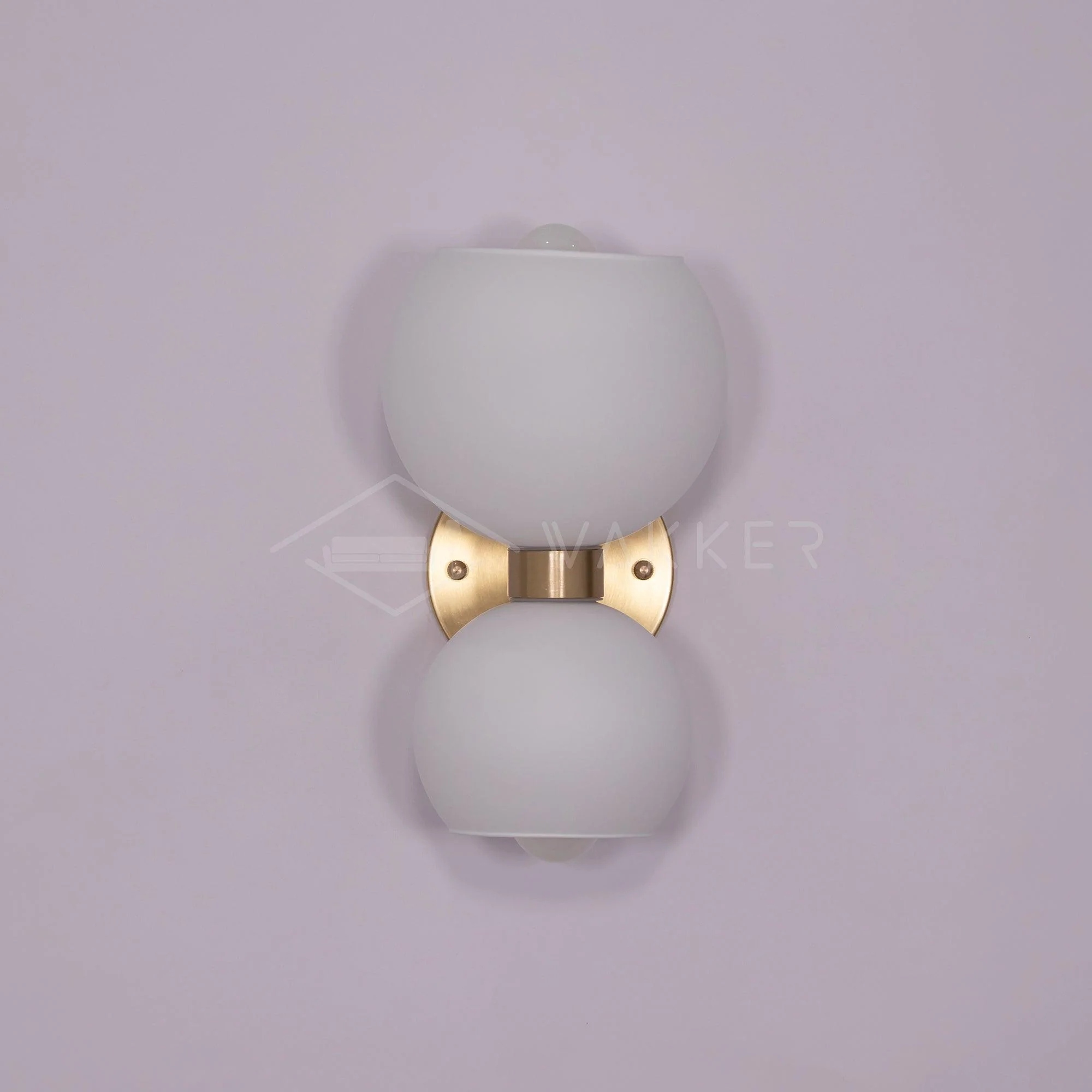 Round Pearl Sconce - Set of 2 / Brass / Smoke grey
