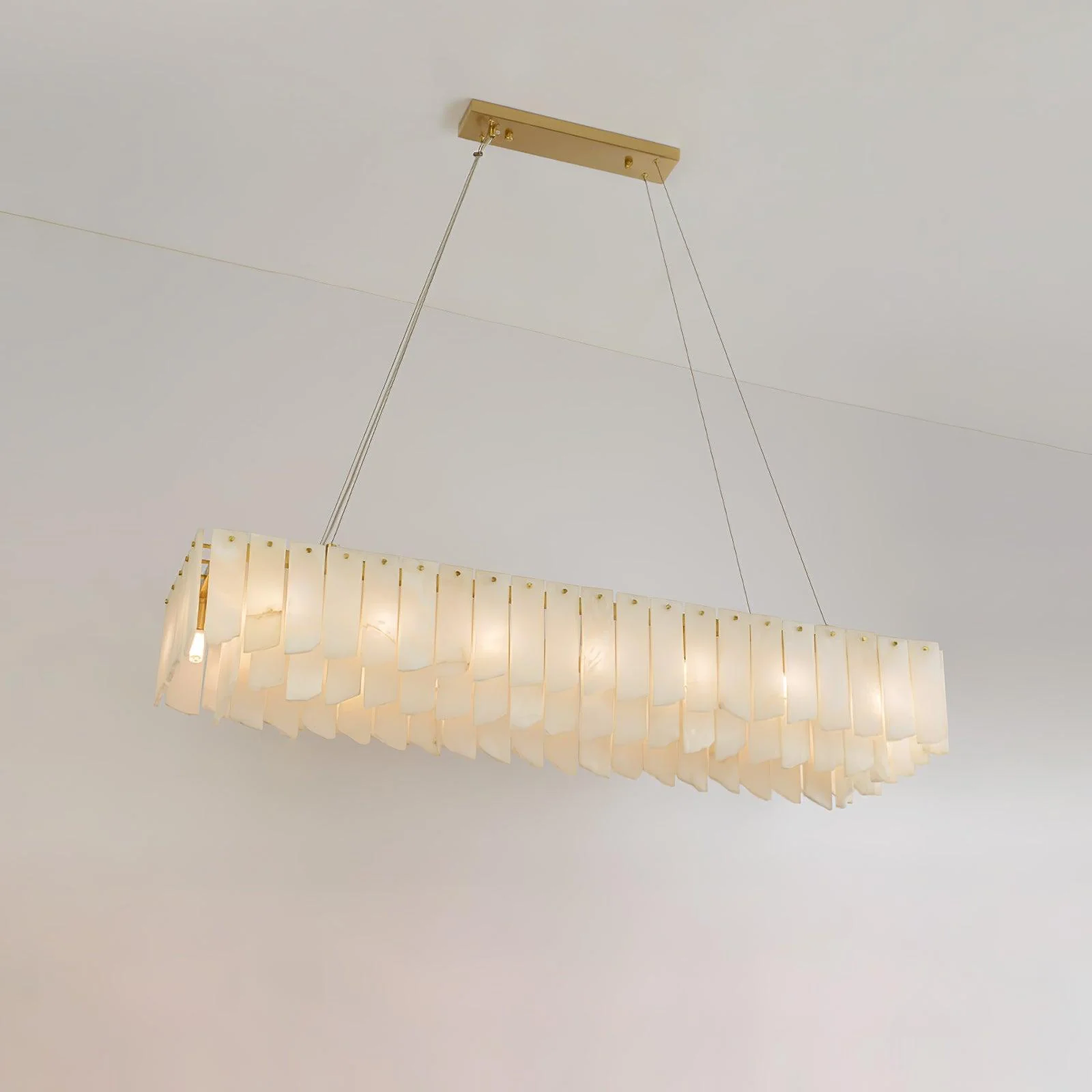 Люстра Alabaster Cascade Tiered - ∅80см x 150см, латунь, белый