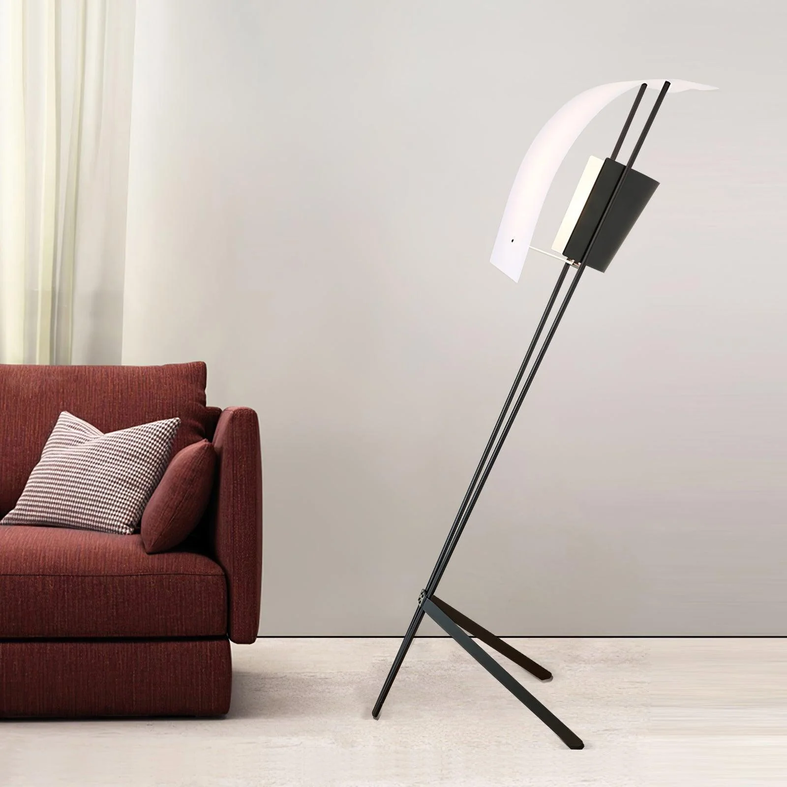 Торшер Kite - 58см x 165см, черный, золотой