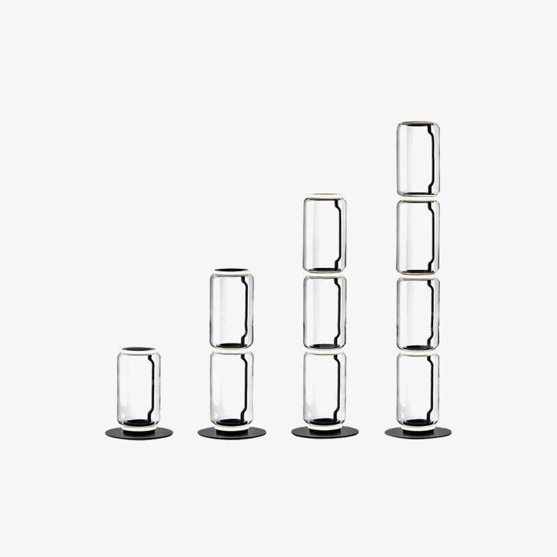 Торшер Bamboo Glass - ∅28см x 57см, стекло, черный, теплый свет
