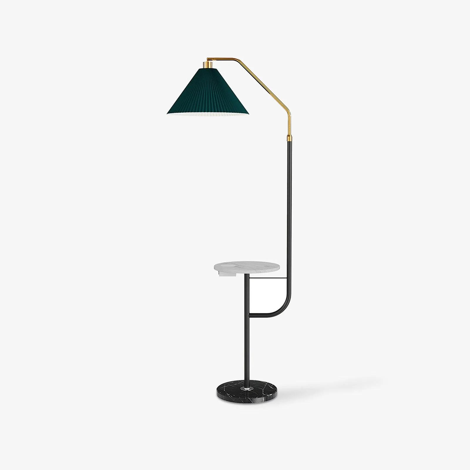 Ozz Floor Lamp - Wooden desktop: W 21.7″ x H 65″ / W 55cm x H 165cm / Beige & Black & Gold / AU plug