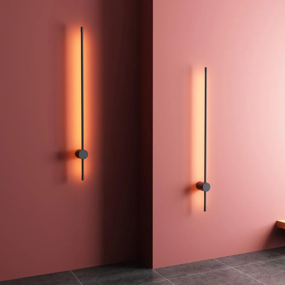 Linear LED Wall Light - Model C Set of 2 / Black / Cold Light