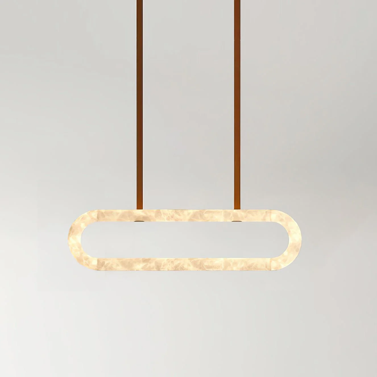 Люстра Circle Alabaster - 100см x 25см x 8см, темно-коричневый, белый алебастр, теплый свет