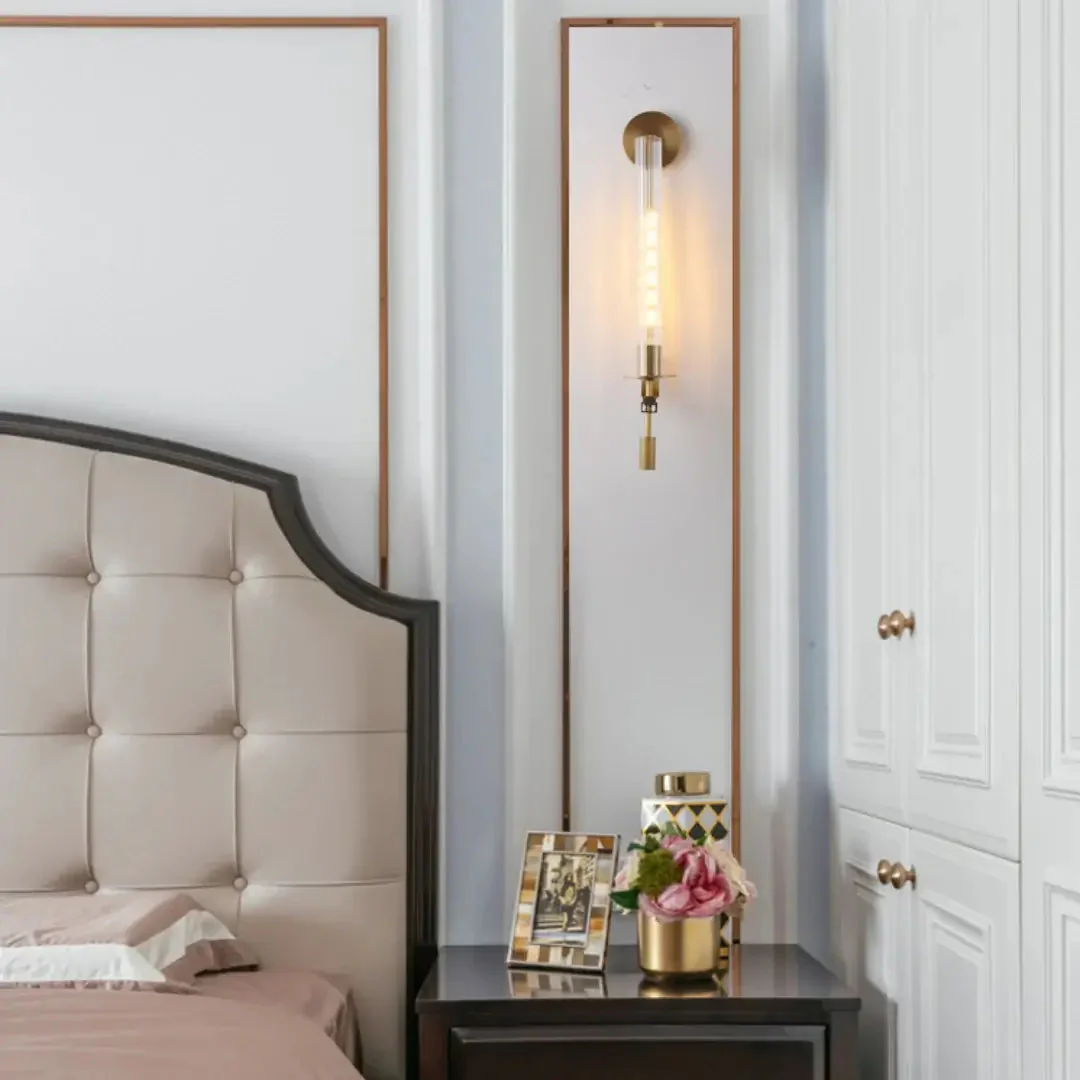 Настенный светильник French Classicism Plug-in - ∅12см x 71см, черный, прозрачное стекло