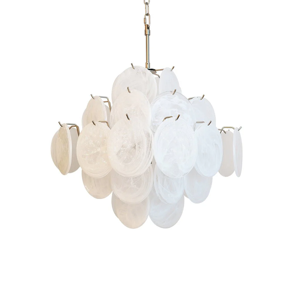 Люстра Isadora Murano White Disc - ∅50см х 50см, никель, белый