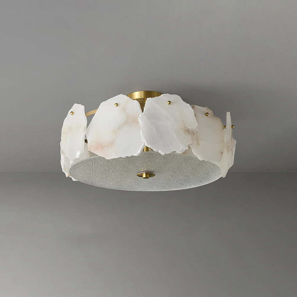 Потолочный светильник Valeria Alabaster - ∅45см x 20см, медь, белый