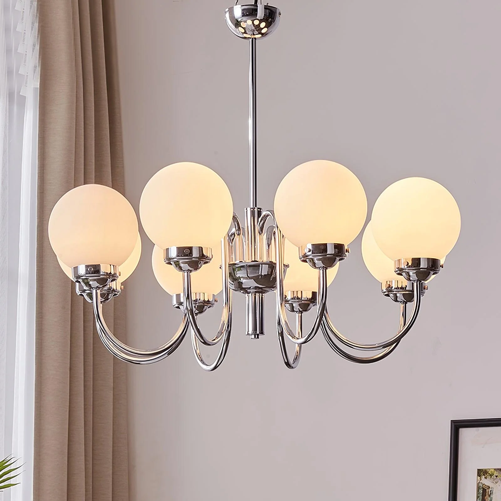 Люстра Progress Lighting Carisa - 5 плафонов ∅55см x 30см, хром