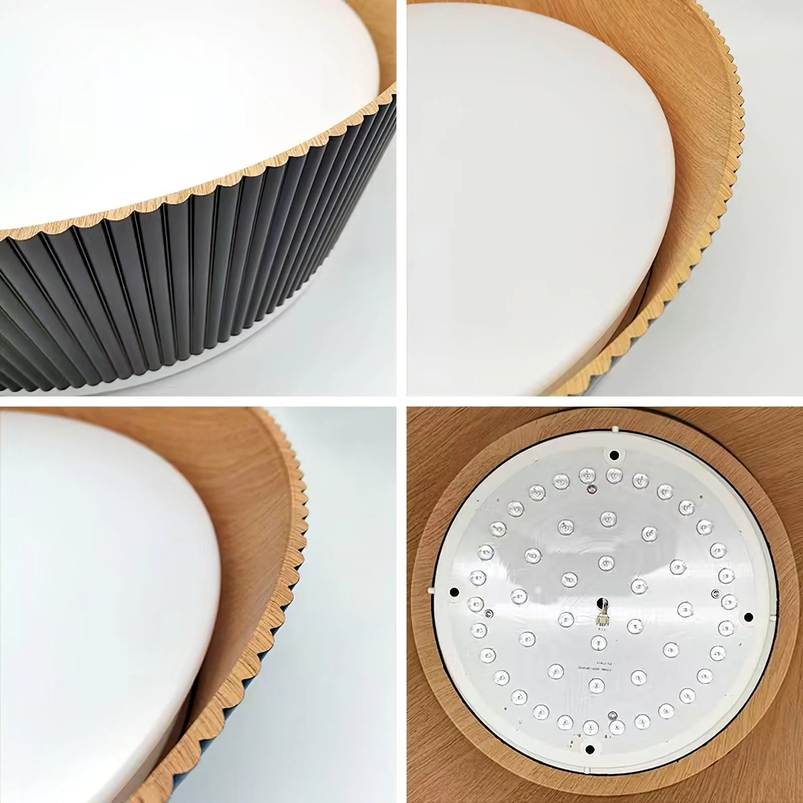Подвесной светильник Modern Ribbed - ∅46см x 15см, белый, теплый свет