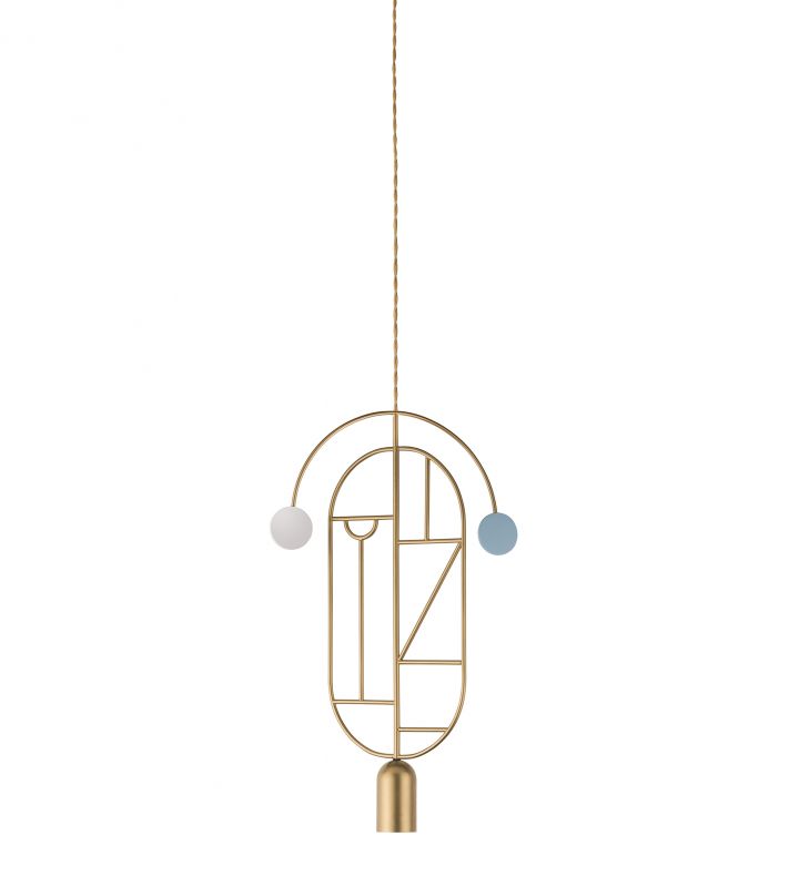 Подвесной светильник NOMON HOME WOODEN DOTS, CONF. 07, GOLD/COLOR BD-2788640