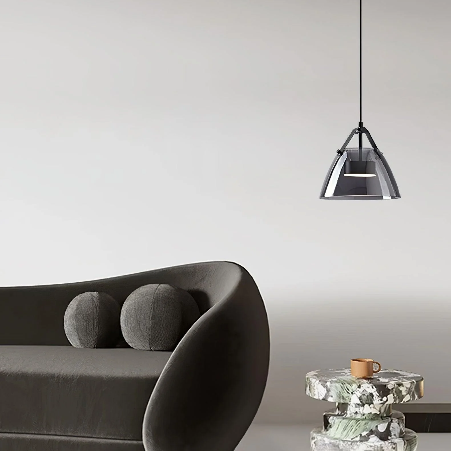 Подвесной светильник Quartet of Light Glass  - модель D Small - ∅70см x 150см, черный, дымчато-серый, 3000-6500К