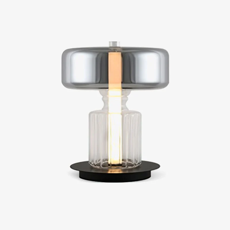 Rapanui Table Lamp - ∅ 11″ x H 13.7″ / Dia 29cm x H 35cm / Smoky gray / UK plug