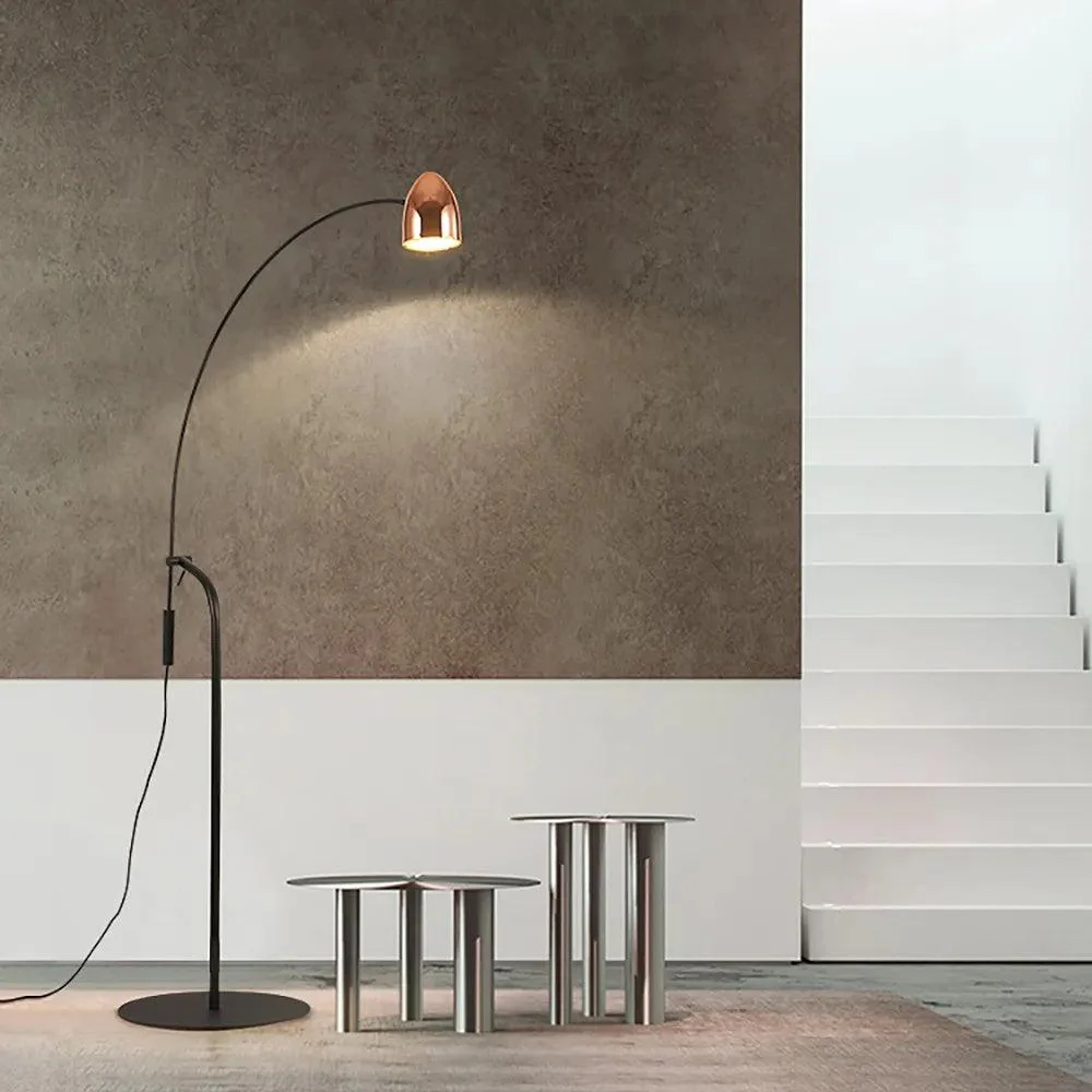 Hercules Floor Lamp - ∅ 45.3″ x H 65″ / Dia 115cm x H 165cm / Black + Rose Gold / UK plug
