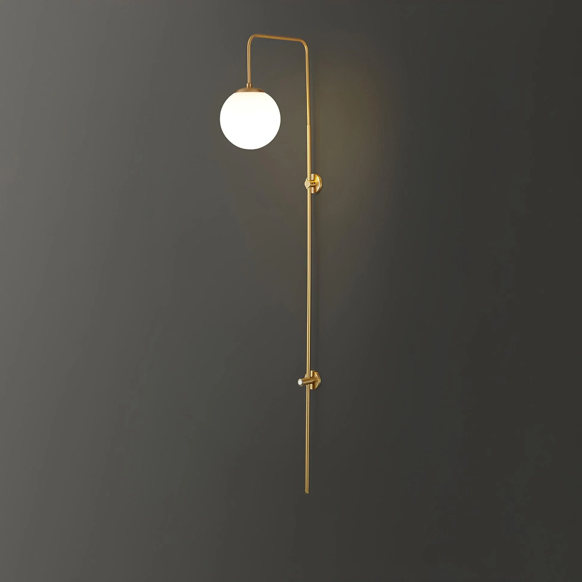 Настенный светильник Globe Brass - ∅15см x 120см, золотой, белый