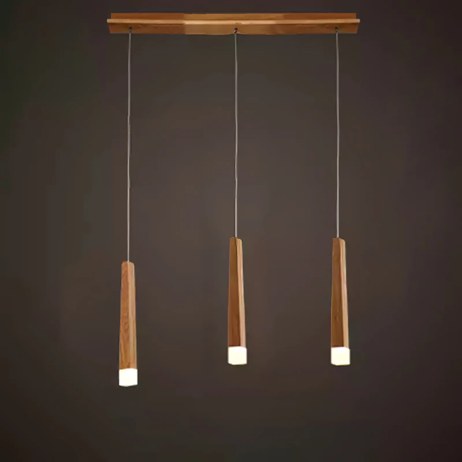 Люстра Firewood Stick - 1 плафон ∅4см x 95см, дерево, теплый свет